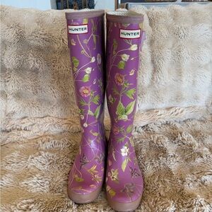 Hunter Lavender Botanical Print Boots